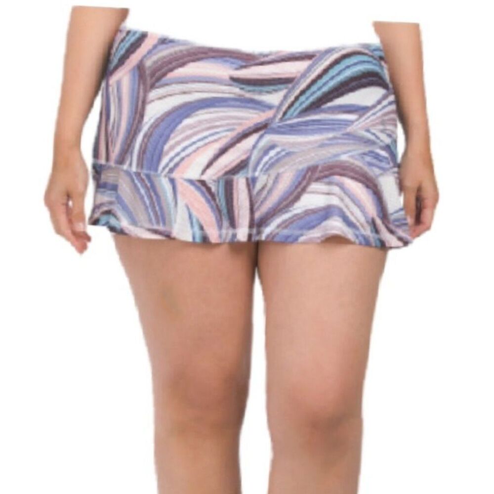 NWT Sofibella Plus Airflow Tennis Pickleball Skort Sz 1X Blue Purple White Swirl